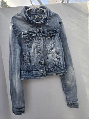 Wallflower Light Wash Blue Denim Jacket, Cropped